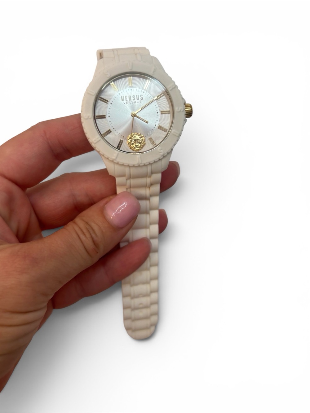 Versus Versace Cream and Gold Silicone Watch